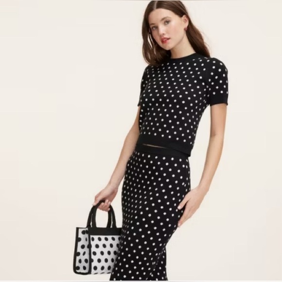 NWT Kate Spade New York x Target White/Black Polka Dot Knit Crossbody Bag - Picture 4 of 10